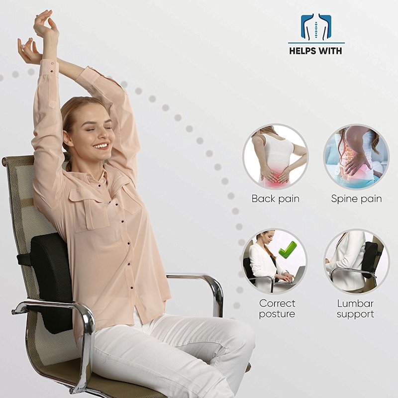 QYILAY 2 In 1 Car Lumbar Support Pillow, Memory Foam Lower