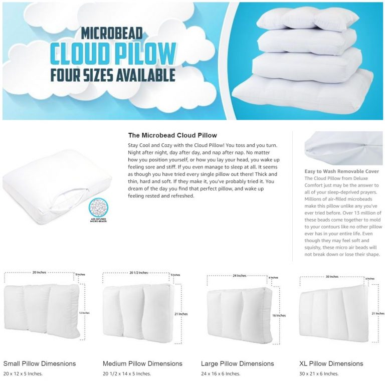 Microbead Pillow Cloud Comfort Cervical Support