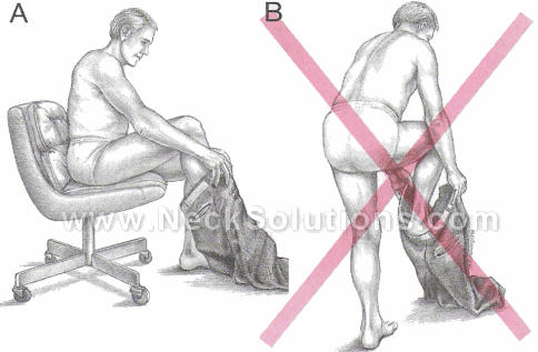 how to get dressed with back strain